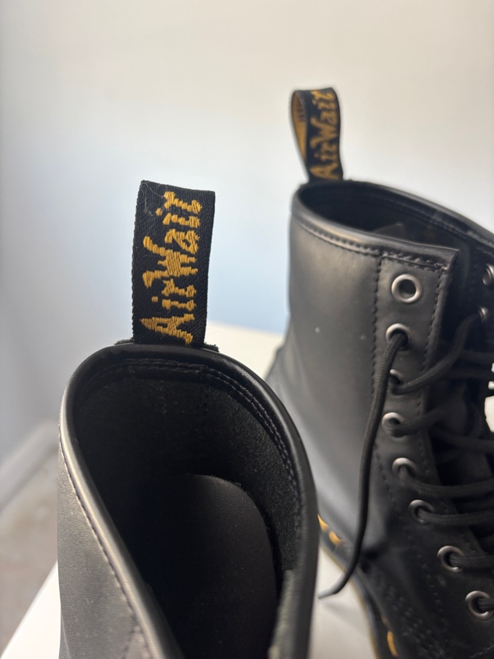 Black Leather Lace-Up Combat Boots - Dr. Martens - Picture 3 of 5
